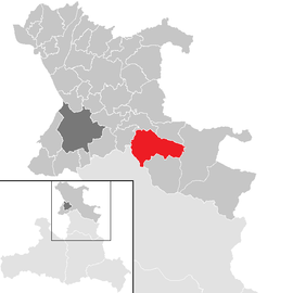 Poloha obce Faistenau  v okrese Salzburg-okolie (klikacia mapa)