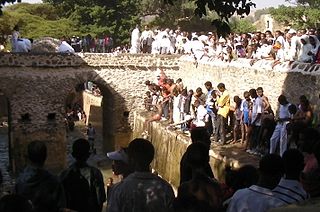 <span class="mw-page-title-main">Holy water in the Ethiopian Orthodox Tewahedo Church</span> Overview of the consumption and beliefs of holy water in the Ethiopian Orthodox Tewahedo Church