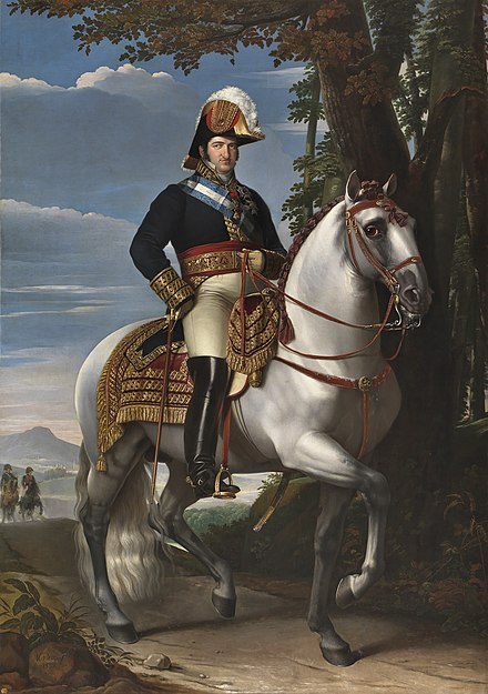 Equestrian portrait of Ferdinand by José de Madrazo y Agudo, 1821