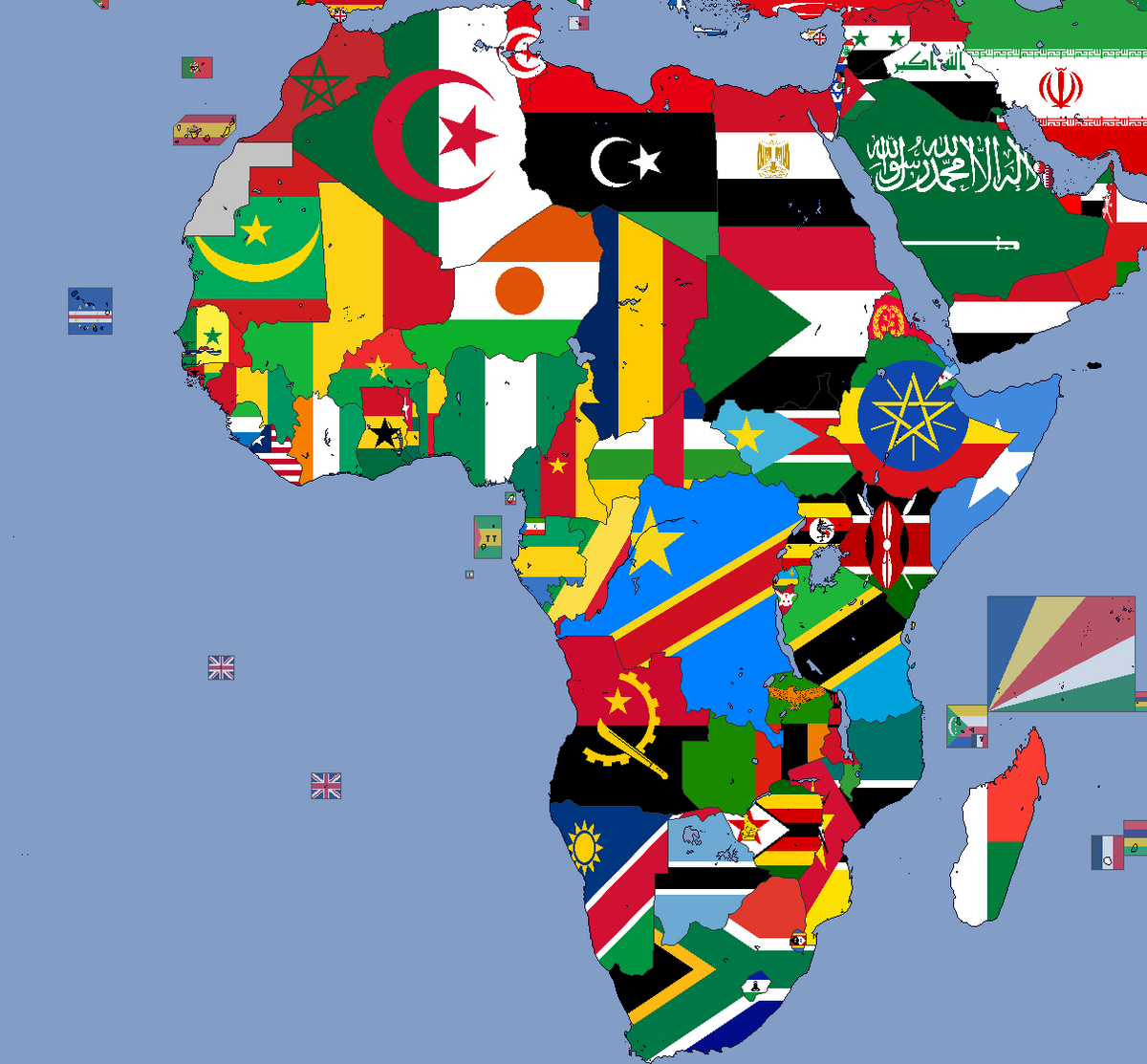 africa map of flags