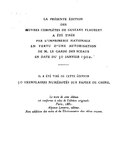 LA PRÉSENTE ÉDITION DES ŒUVRES COMPLÈTES DE GUSTAVE FLAUBERT A ÉTÉ TIRÉE PAR L’IMPRIMERIE NATIONALE EN VERTU D’UNE AUTORISATION DE M. LE GARDE DES SCEAUX EN DATE DU 30 JANVIER 1902. IL A ÉTÉ TIRÉ DE CETTE ÉDITION 50 EXEMPLAIRES NUMÉROTÉS SUR PAPIER DE CHINE. Le texte de cette édition est conforme à celui de l’édition originale. Paris, 1881. Alponse Lemerre, éditeur. Avec addition des notes et du Dictionnaire des idées reçues.