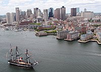 Constitution sails into Boston Harbor