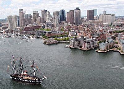 Constitution sails into Boston Harbor