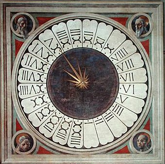 Huge clock decorated by Paolo Uccello