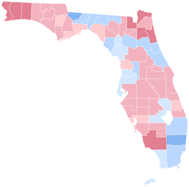 Florida Presidential Election Results 1992.svg