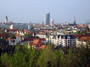 View from Fockeberg to the center of Leipzig (2007)
