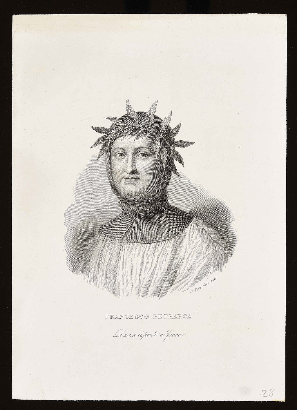 Francesco Petrarca. Caterina Piotti-Pirola sculp