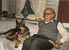 Frederic W. Nielsen mit seinem Hund