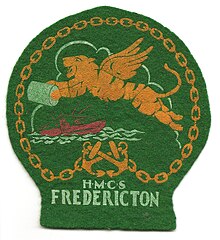 Badge of HMCS Fredericton (K245) FrederictonCrest.jpg