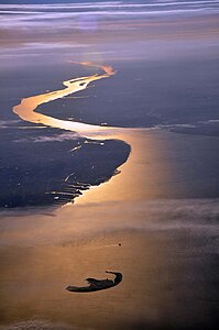 Trischen voor de monding van de Elbe in de Noordzee