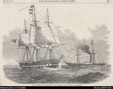 "Expedition to the South Seas: HMS Herald and steamship tender Torch" The Illustrated London News, 15 May 1852