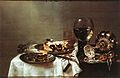 『ブラックベリーパイの朝食』 ウィレム・クラースゾーン・ヘーダ[注釈 5] 1631 板、油彩 54 x 82 cm ドレスデン美術館