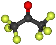 Hexafluoropropanone struktur 3D