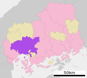 Hiroshima's location in the prefecture