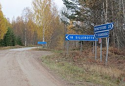 Vägskäl vid Hognerud i Dalsland.