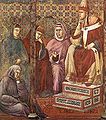 Paus Honorius III op zijn troon