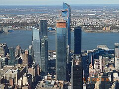 Hudson Yards seen from the 102nd floor of the Empire State Building, November 2018 Hudson Yards from the Empire State Building.jpg