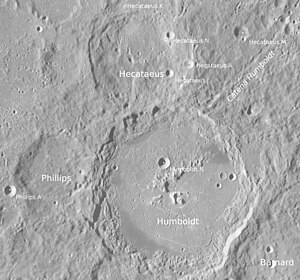 Phillips (Mitte links) und Umgebung (LROC-WAC)