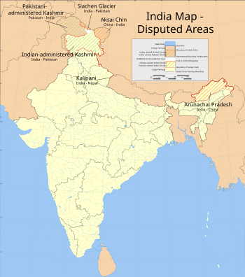 India disputed areas map