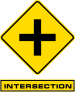 This Intersection sign appears above the clue box where the teams must join