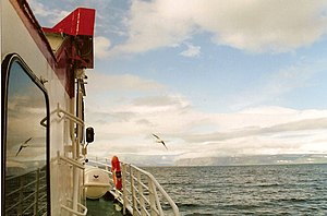 Passenger ferry on the way to Hornstrandir