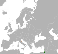 Karte mit den Standorten von Israel und San Marino