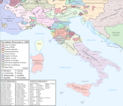 The Italian Peninsula in 1499