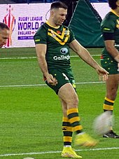 Tedesco warming up in 2022 James Tedesco Kangaroos.jpg