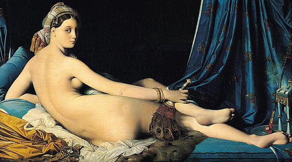 «Большая одалиска» Жан-Огюст-Доминик Энгр / фр. La grande odalisque, 1814. Холст, масло. 91 × 162 см. Лувр, Париж.