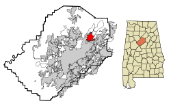 Location in Quận Jefferson, Alabama