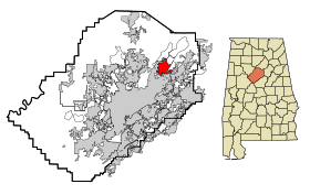 Jefferson County Alabama Incorporated and Unincorporated areas Center Point Highlighted.svg