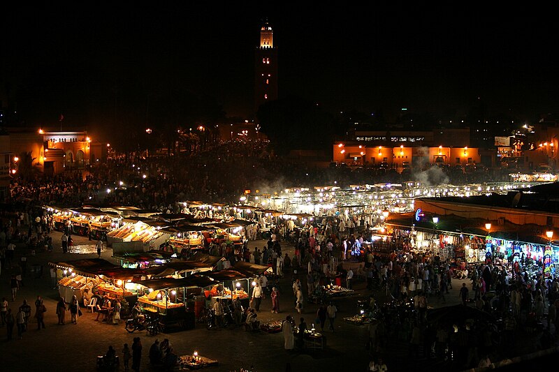 File:Jemaa el-Fnaa at night - Maroco - Marrakesh.jpg