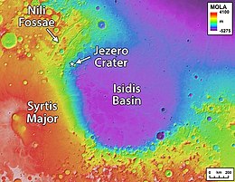 Jezero crater-Isidis basin.jpg