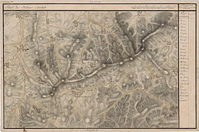 Mănăstireni pe Harta Iosefină a Transilvaniei, 1769-1773 (Click pentru imagine interactivă)