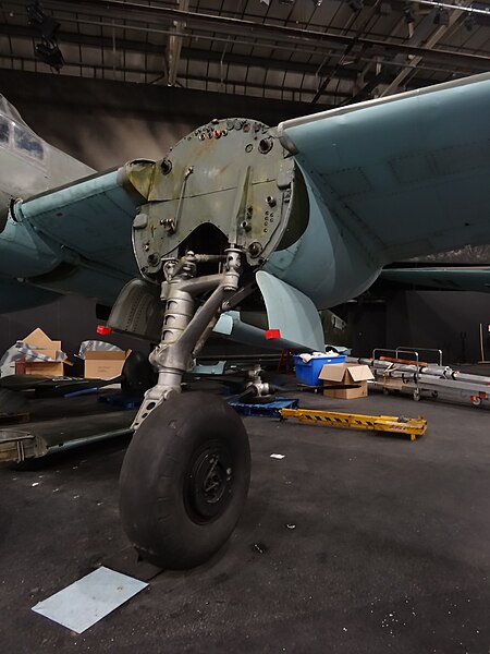 The same aircraft with its engines removed, showing the bulkhead mounting points, 2016