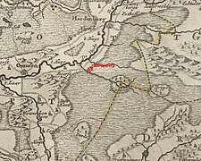 Mariënberg op een kaart uit 1700
