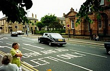 Kilmarnock town centre in 1995 showing the one way system that was introduced during the 1970s that remains in use today