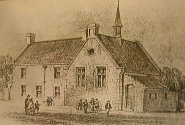 The old school that was destroyed by fire. Kingsford School in the 1840s.JPG