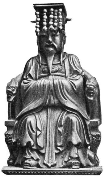Image of a bronze figure of Confucius