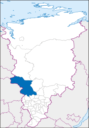 Yeniseisky-distriktet på kartan