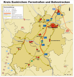 Fernstraßen und Bahnstrecken im Kreis Euskirchen