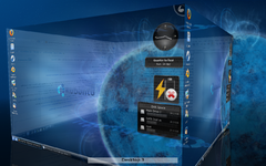 Kubuntu 9.04 showing some of its Desktop Effects