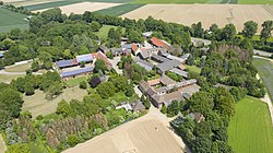 View from helicopter of hamlet
