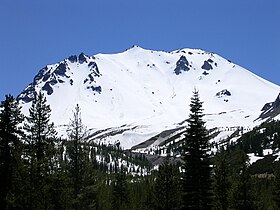 Snow-covered Lassen Peak