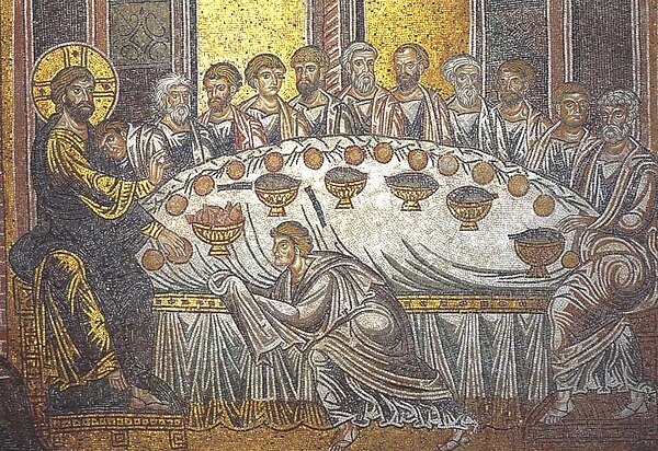 Last Supper, Monreale Cathedral mosaics (Palermo, Sicily, Italy)