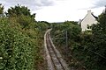 Voie ferrée de la ligne Rosporden - Concarneau, vue en direction de Rosporden peu après l'embranchement