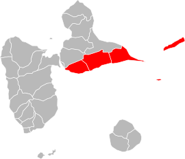 Location of La Riviéra du Levant within the department