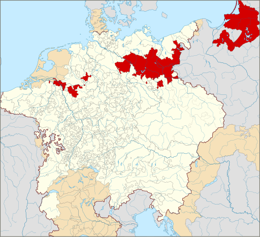 Locator Brandenburg-Prussia within the Holy Roman Empire (1618)