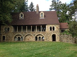 The Lord's New Church, in Bryn Athyn, Pennsylvania LordsNewChurch BrynAthyn LeftSide.jpg