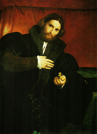 <i>Portrait of a Gentleman with a Lion Paw</i> Painting by Lorenzo Lotto